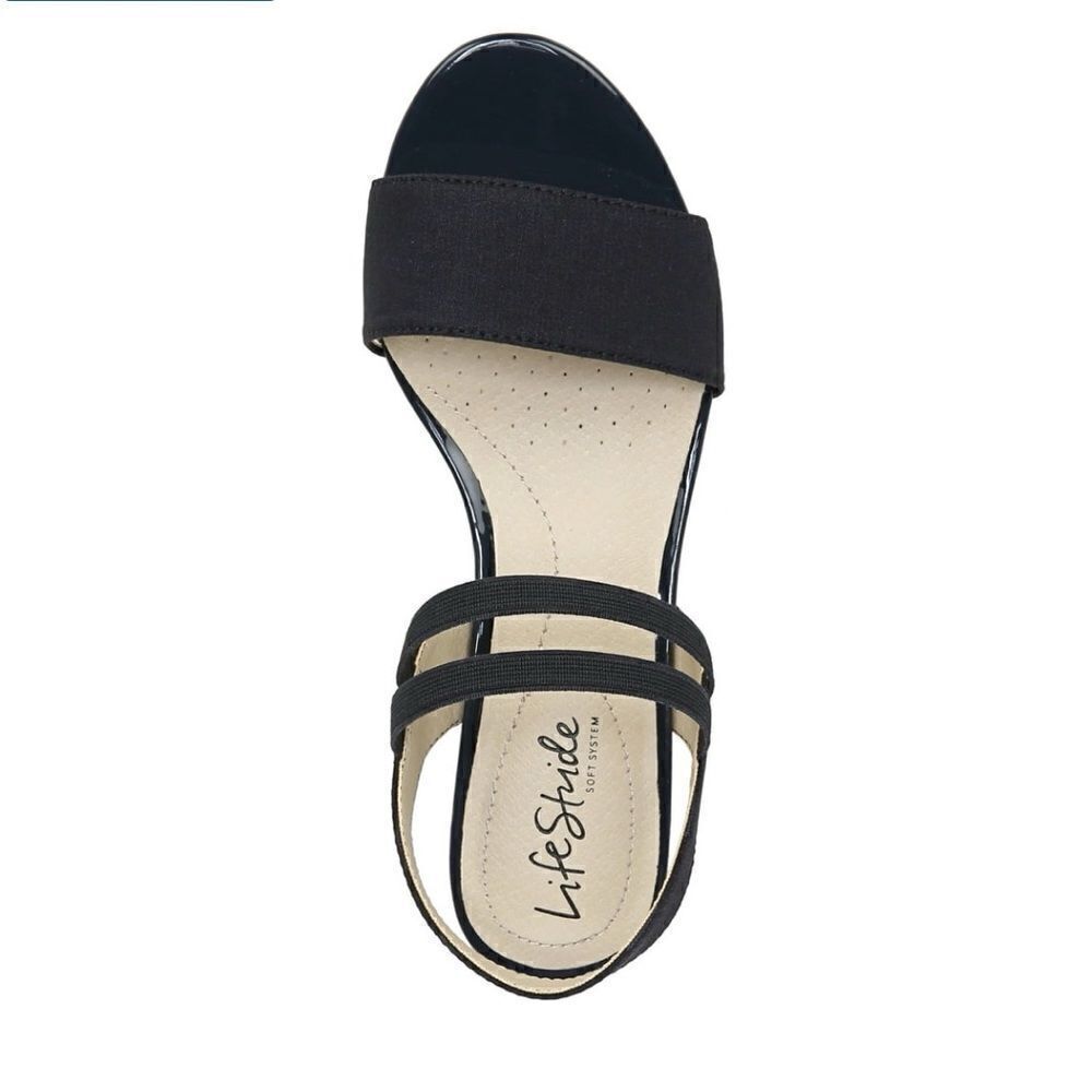 LifeStride Yolo Navy Strappy Wedge Sandals - Picture 7 of 9